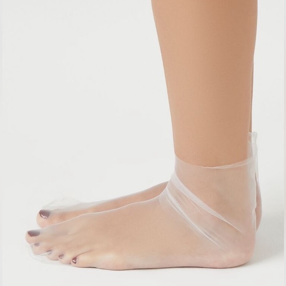White Sheer Mesh Crew Socks - Picture 4 of 6